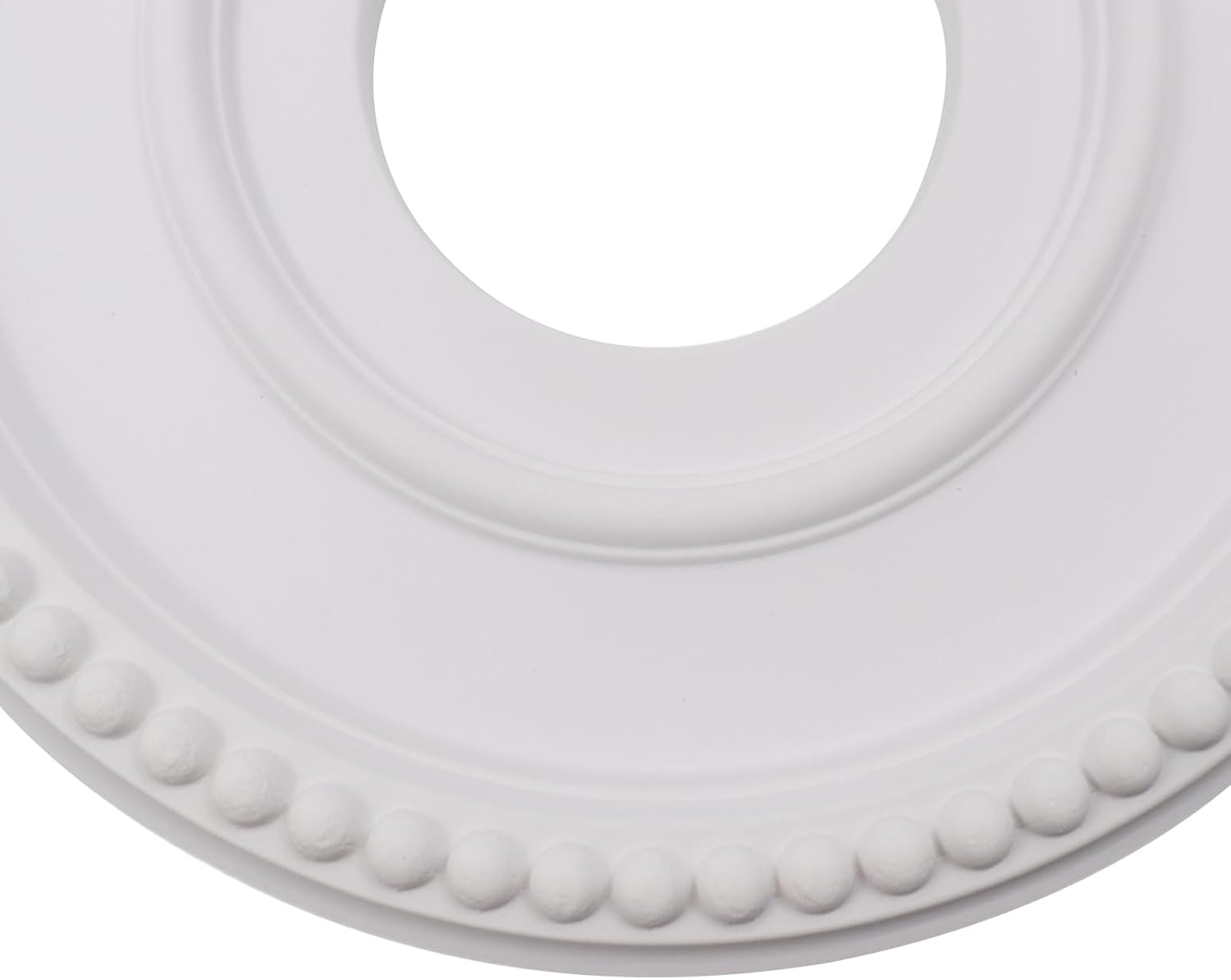 Antrader Medallón de techo de poliuretano de iluminación, 2 cubiertas de luz blanca para ventilador de techo, medallón de techo tradicional para