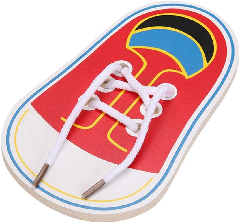 Aprender a atar tus propios zapatos de madera para enhebrar zapatos de cordones Kits de aprendizaje temprano para niños  Zapatos de cordones de