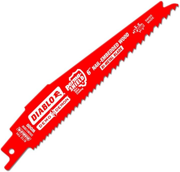 Freud DS0612BW25 Diablo 6″ 612 TPI Hoja de sierra recíproca para corte de madera, paquete de 25