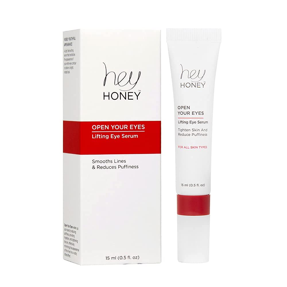 Hey Honey Open Your Eyes Lifting Eye Serum  Crema debajo de los ojos para ojeras e hinchazón  Hidratación alrededor de los ojos  Adecuado para
