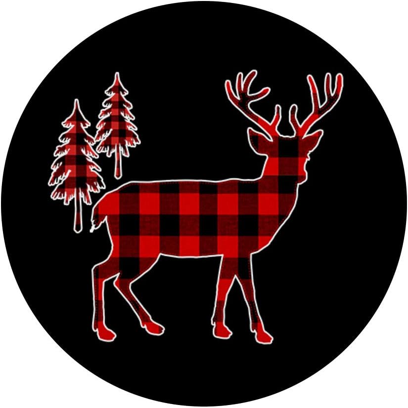 Camisa de reno a cuadros de reno de Navidad para hombre, PopSockets de Navidad intercambiables PopGrip