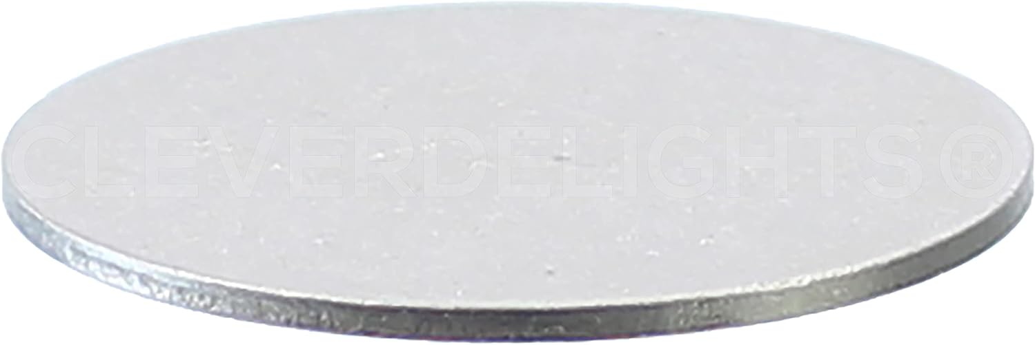 CleverDelights 1.5 pulgadas de estampado redondo en blanco  Paquete de 10  Etiquetas de discos de aluminio de 14GA (0.063″)