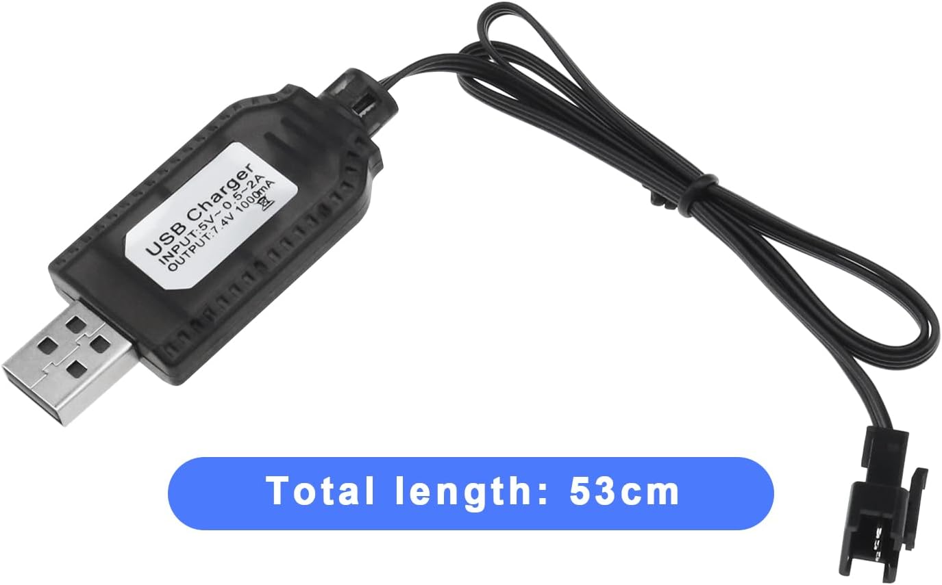 2 unids SM-3P a USB Cable de carga LiPo batería USB Cable de carga con enchufe SM-3P Accesorios para modelos de coche Juguetes de control remoto