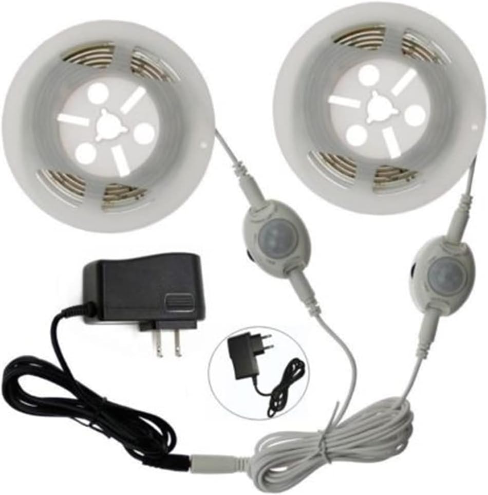 ROCON P Sistema de iluminación LED digital activado por movimiento para debajo de la cama con sensores de movimiento, 2 x 3.3 pies  3.3 ft sensor de