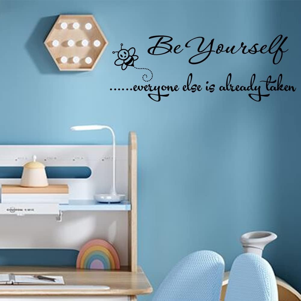 Fencosyn Calcomanía de vinilo con texto en inglés Be Yourself Everyone Else is Already Taken para pared, con citas inspiradoras, arte para