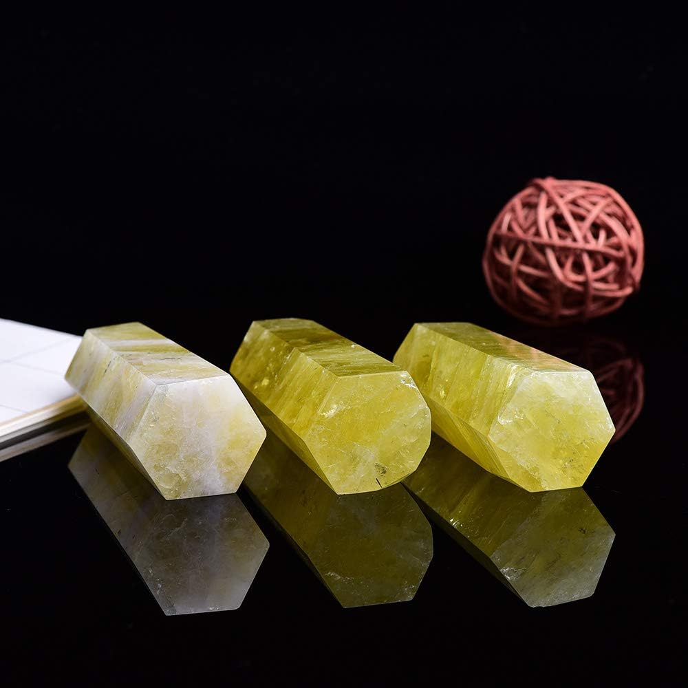 Runyangshi – 8 varitas curativas de cristal natural, varitas de cristal curativo de un solo punto, piedras de chakra reiki de 6 facetas, prisma de