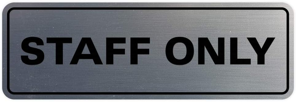 All Quality Letrero estándar para pared o puerta  Fácil instalación  Señales de trabajo de oficina  Seguridad mejorada  Plata  Pequeño (1 unidad)