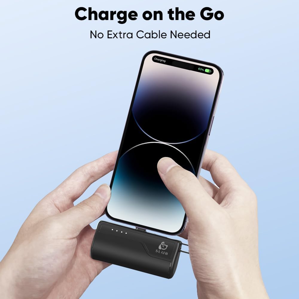 Cargador portátil para iPhone de 5000 mAh, mini cargador de batería de respaldo de teléfono, pequeño cargador portátil compatible con iPhone