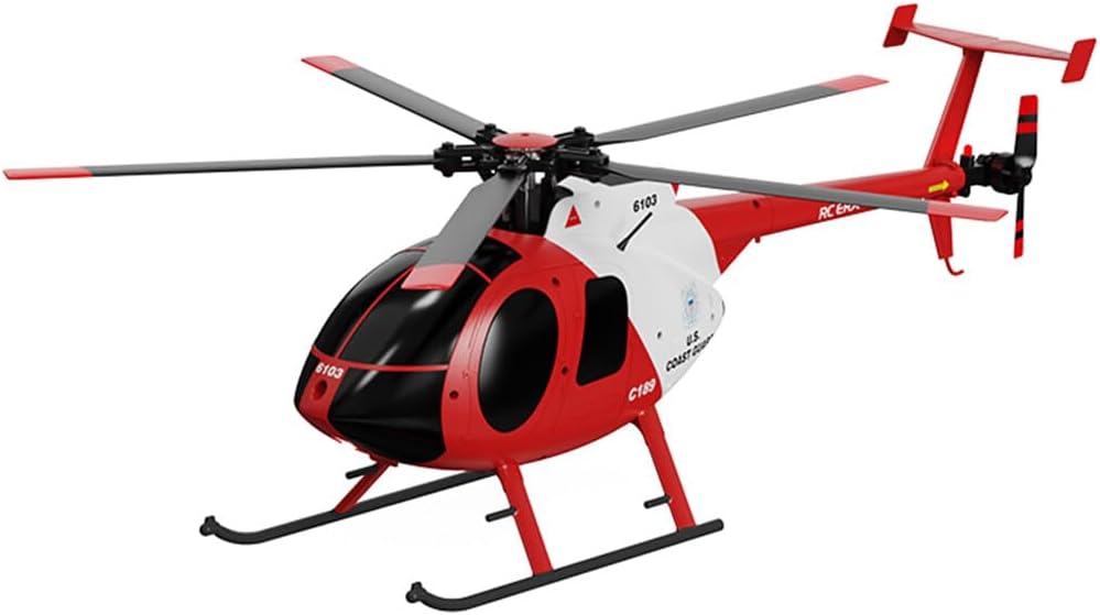 Newcomer Helicóptero RC MD500 C189, modelo de avión 128 2.4G 4CH modelo de helicóptero de un solo rotor, juguetes de helicóptero remoto para niños y