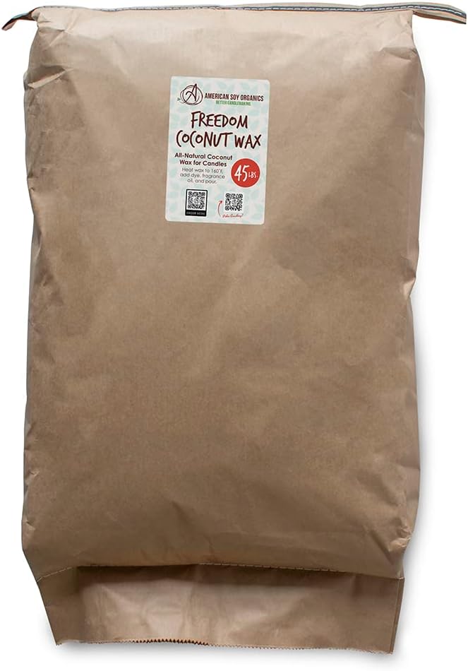 American Soy Organics Freedom – Cuentas de cera de soja de coco para hacer velas, suministros naturales para hacer velas, sin parafina, cera de