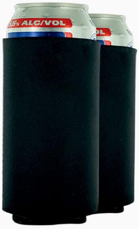 Paquete de 2 latas de neopreno en blanco de 16 onzas de alto, 2 unidades de neopreno negro de 16 onzas de alto Coolie, neopreno negro de 16 onzas de