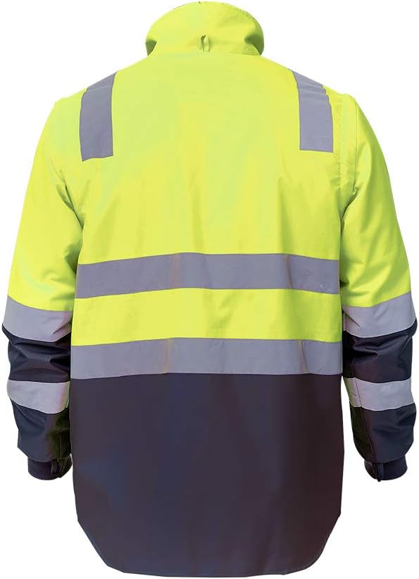 Chaqueta reflectante gruesa doble de Oxford de alta visibilidad de seguridad, clase 3, desgaste de trabajo protector de la construcción