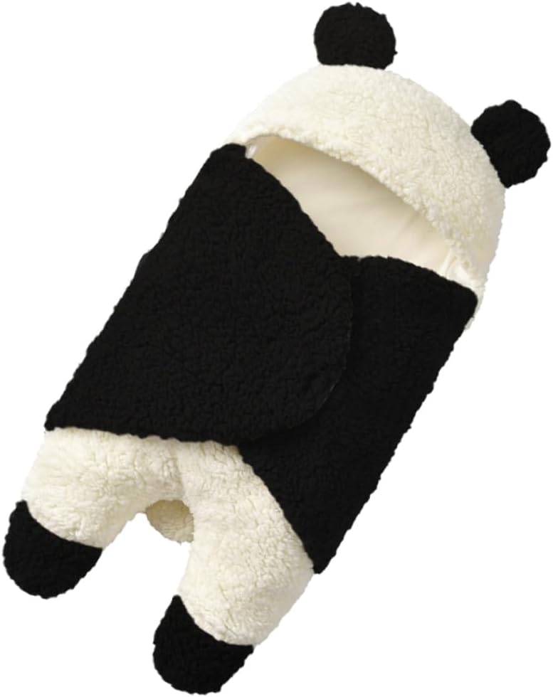 Beatifufu Manta para envolver el saco de dormir del invierno del bebé del panda suave del saco de dormir del invierno de la manta del saco