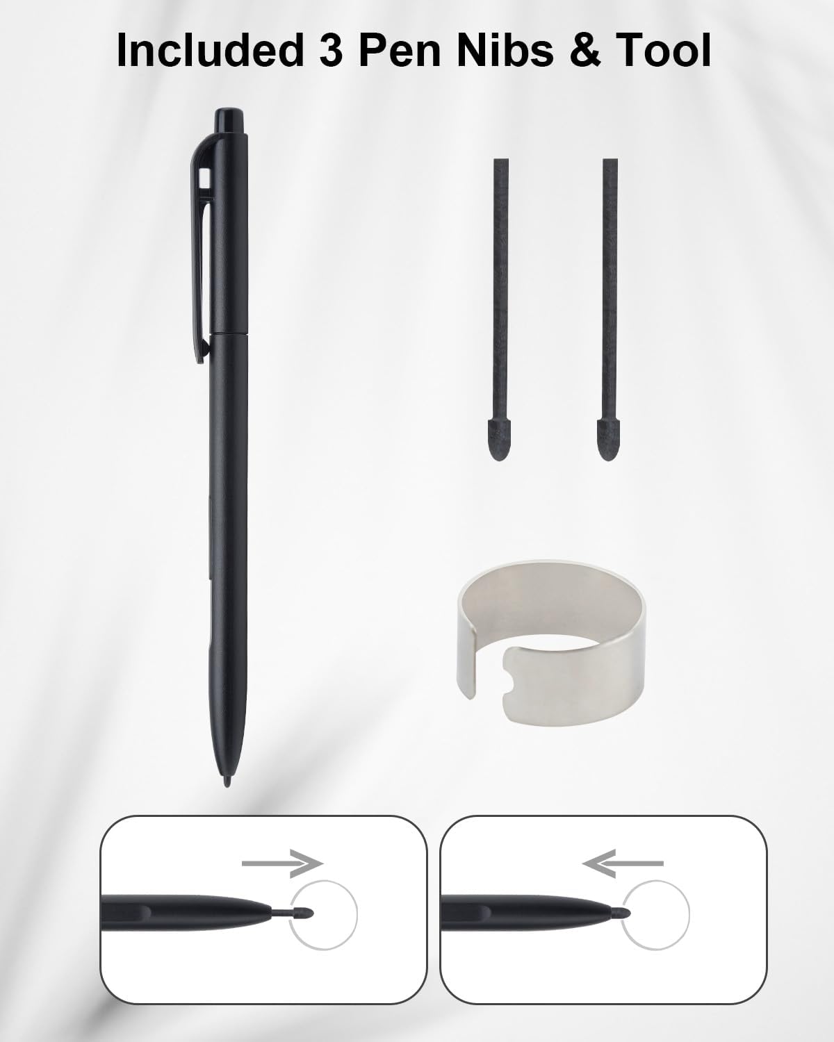 EMR Stylus para 2 bolígrafos notables con borrador, bolígrafo de repuesto para tableta Notable 2, bolígrafos digitales con nivel de presión 4096,