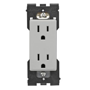 Leviton RER15-PG Renu – Toma de corriente resistente a manipulaciones, 15 amperios, 125 VAC, gris guijarro Leviton RER15-PG Renu – Toma de corriente resistente a manipulaciones, 15 amperios, 125 VAC, gris guijarro