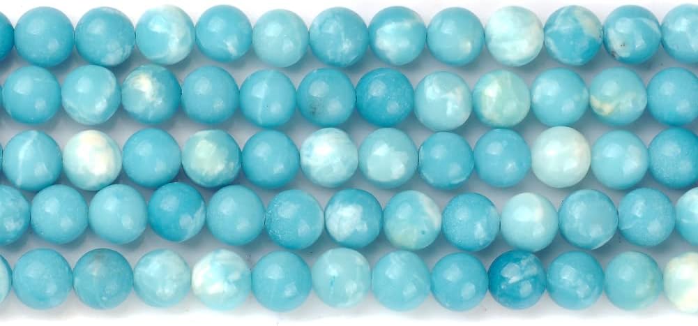 Cuentas redondas sueltas de larimar natural de 0.394 pulgadas (0.394 in), pulsera de piedra de cristal, accesorios para collares, manualidades para