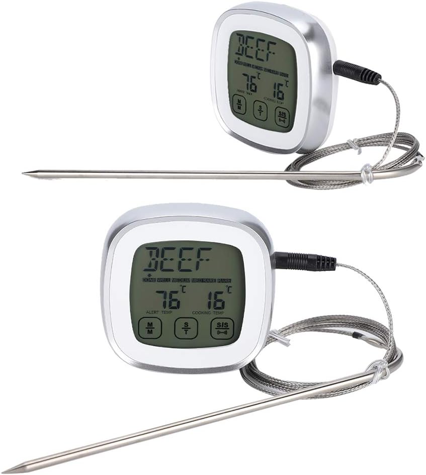 Fydun Food Thermometer Electronic Digital Touch Sc WTimer Alarm for Sugar Boiling Barbecue Food Thermometer Electronic Digital for Family