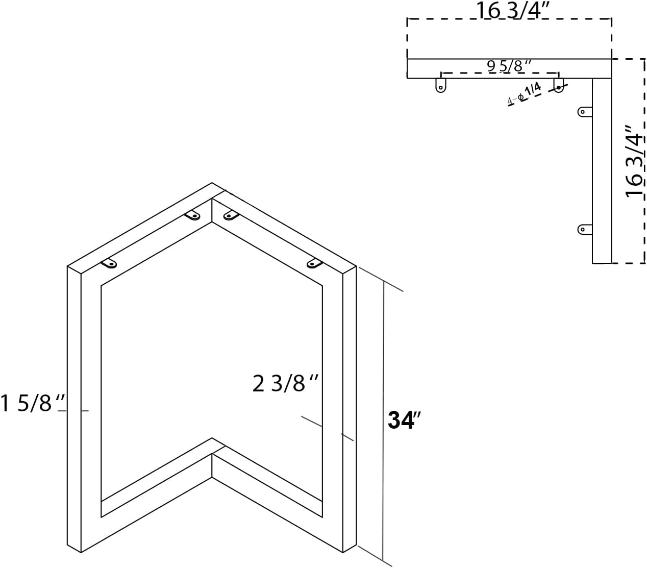 Patas de mesa de comedor de 34 pulgadas, patas de mesa de acero en forma de L, patas de mesa de estilo rústico, patas de mesa de oficina, patas de