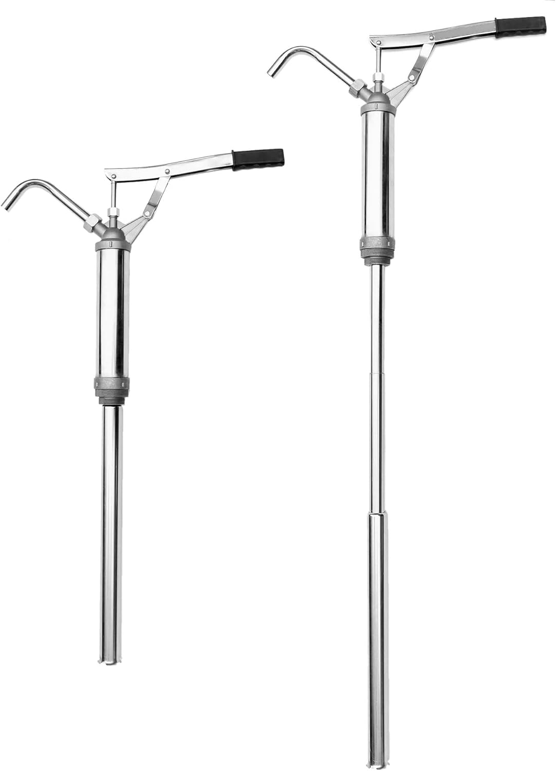 QWORK Dispensador universal de bomba de barril para transferencia de fluidos, bomba de tambor de aceite de acción de palanca, se adapta a