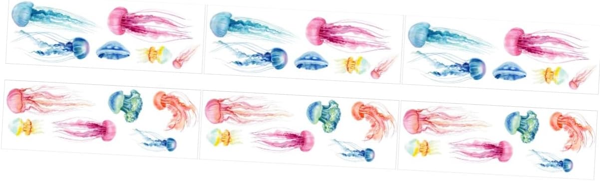 Abaodam 36 Pcs Jellyfish Wall Sticker Undersea Decor Stickers Seajelly Mural Stickers Sea Life Animals Wall Stickers Underwater Wall Sticker Sea
