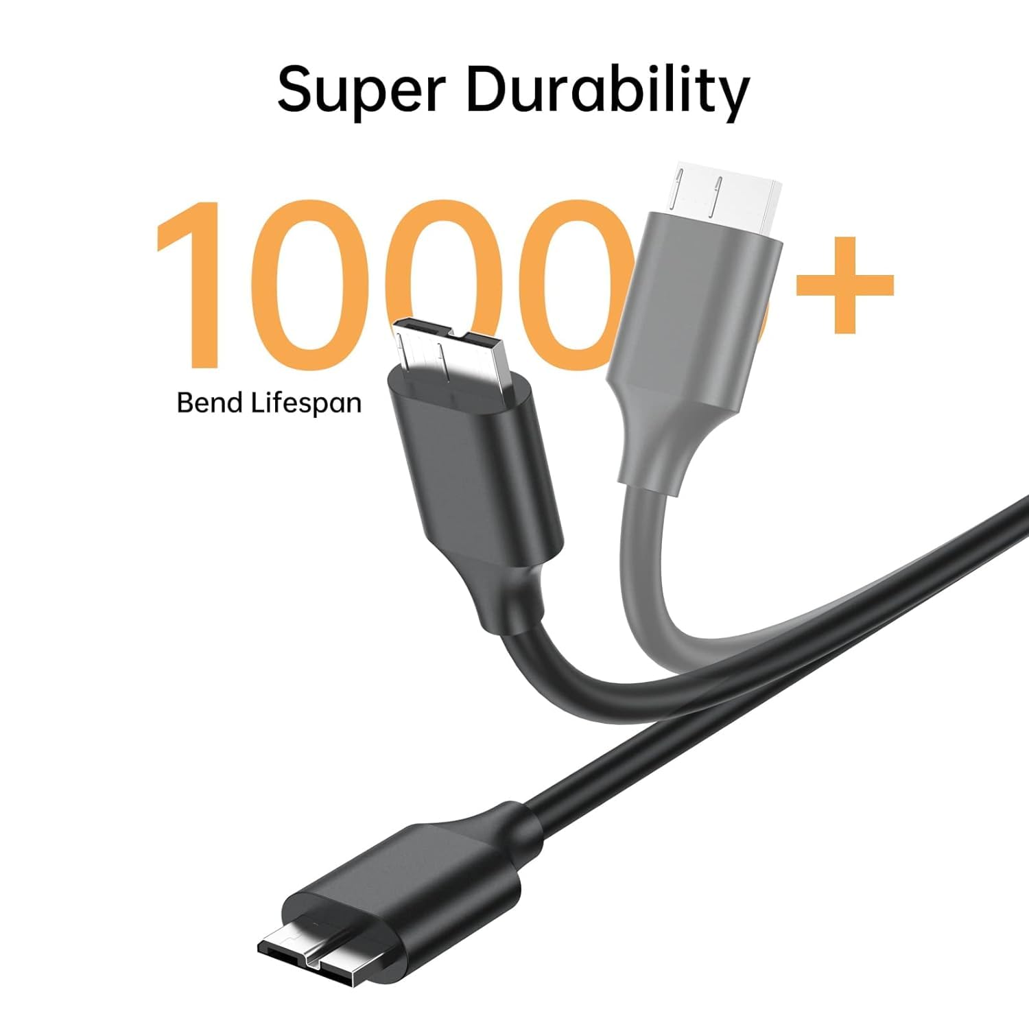 Cable micro B a USB C de 3 pies, paquete de 2 cables USB 3.1 tipo C a micro B para disco duro compatibles con MacBook Pro Air, Galaxy S5 Note 3,