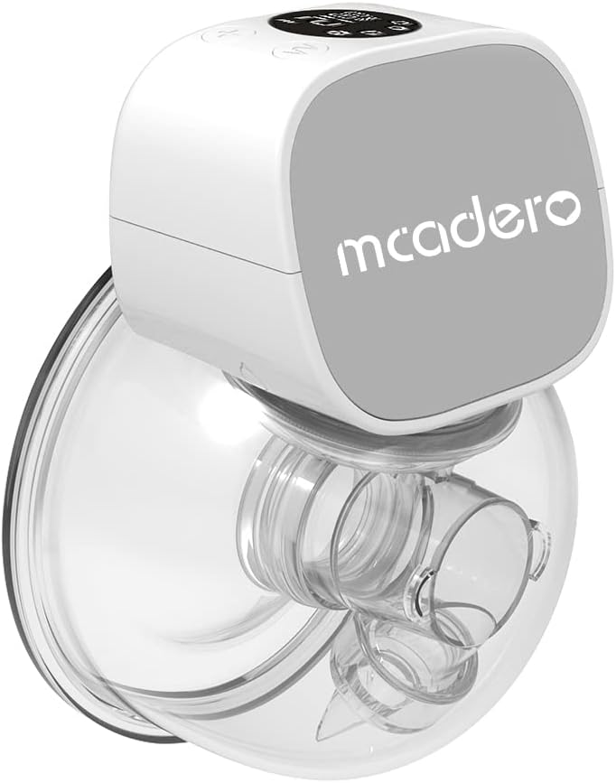 Mcadero Extractor de leche eléctrico M5, 4 modos y 12 niveles, pantalla LED, extractor de leche manos libres, extractor de leche portátil (gris)
