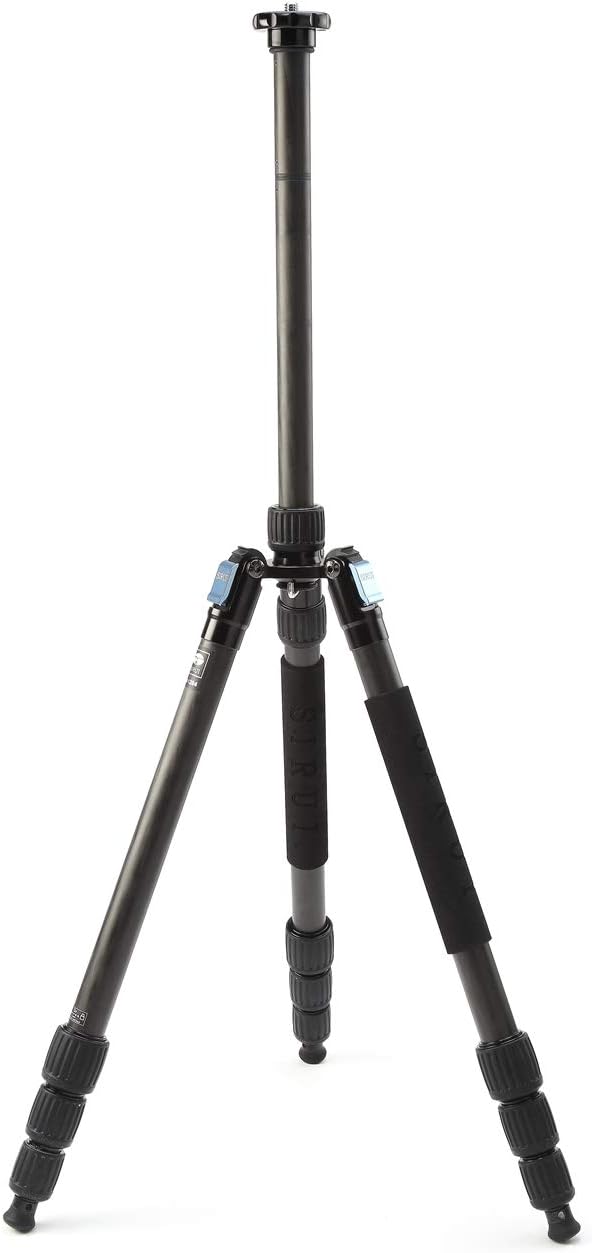 Sirui W-1204 Trípode de fibra de carbono impermeable de 4 secciones, capacidad de 33.1 libras, altura máxima de 65 pulgadas, gris (6913)
