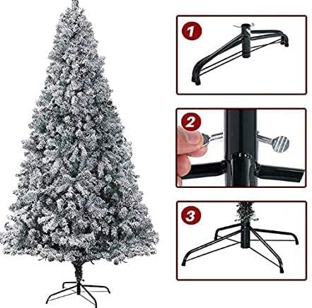 Oakmont – Árbol de Navidad artificial de 7 pies, con ramas de nieve para decoración navideña, con soporte de metal, PVC de alta calidad, 1000 puntas
