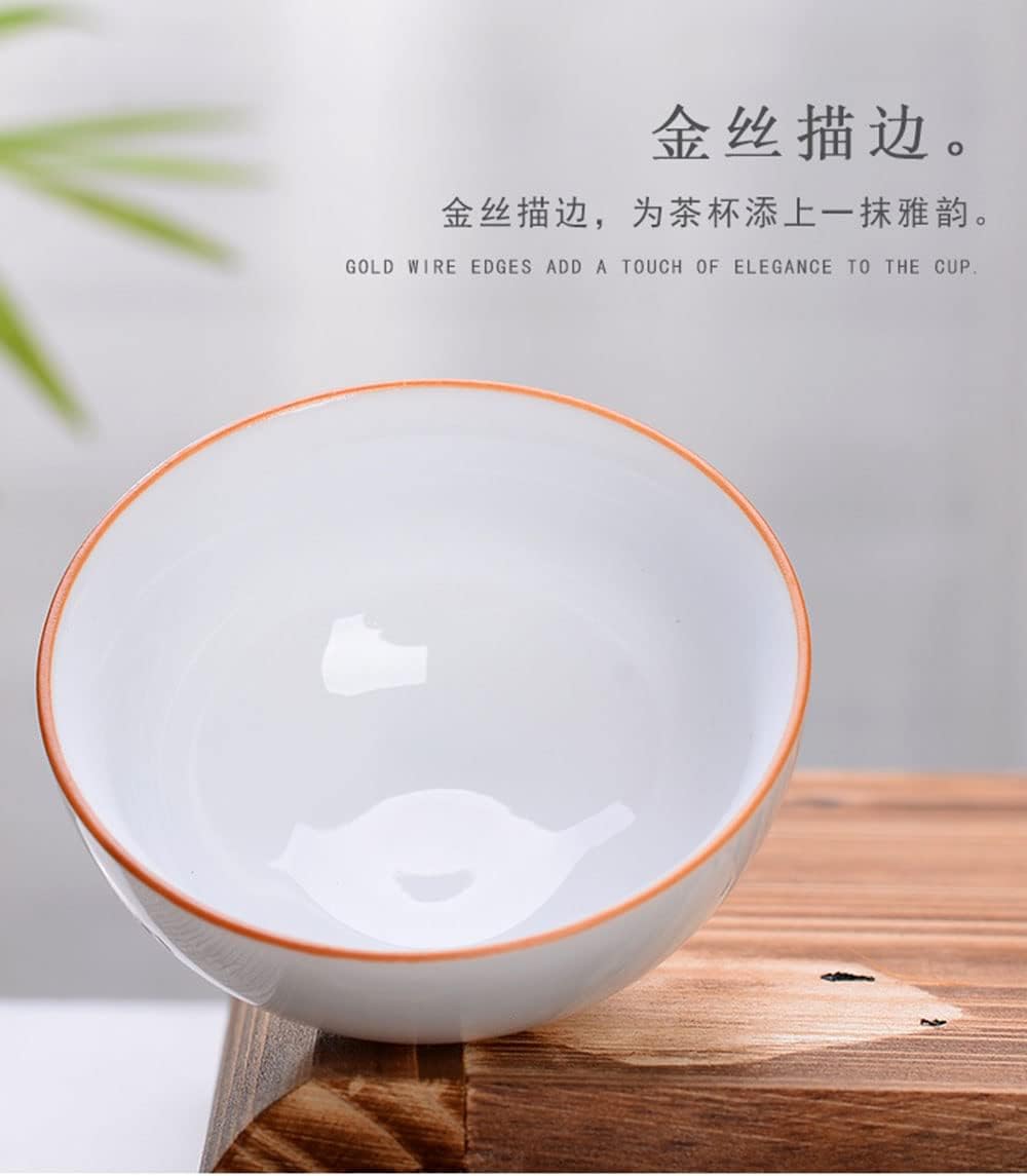 Liang baobao Juego de 4 tazas de degustación de té chino, mini tazas de porcelana blanca de 2 onzas para ceremonia de té gongfu (salto de pescado)