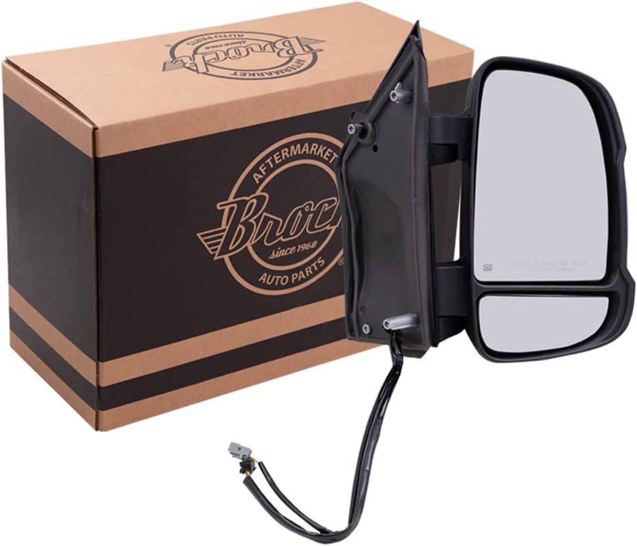 Brock Espejo plegable eléctrico de repuesto para pasajeros, compatible con camioneta Promaster 2014 2015 2016 2017 2018 2019