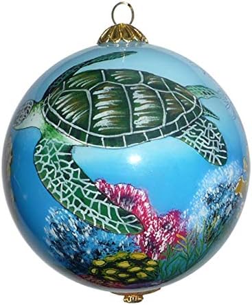 Adorno navideño hawaiano coleccionable corales y tortugas marinas CWH