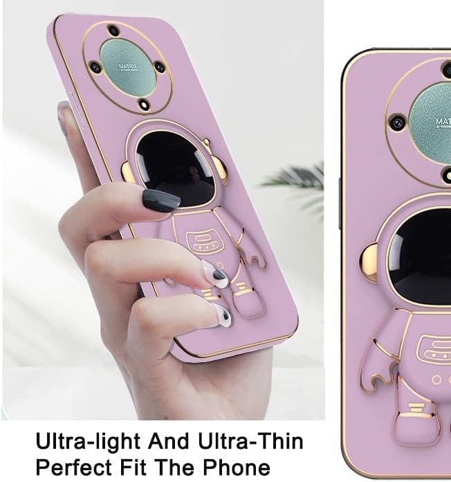 Funda compatible con Honor Magic 5 Lite con chapado creativo de astronauta y caricaturas, color rosa, funda para teléfono Honor X9a, soporte de