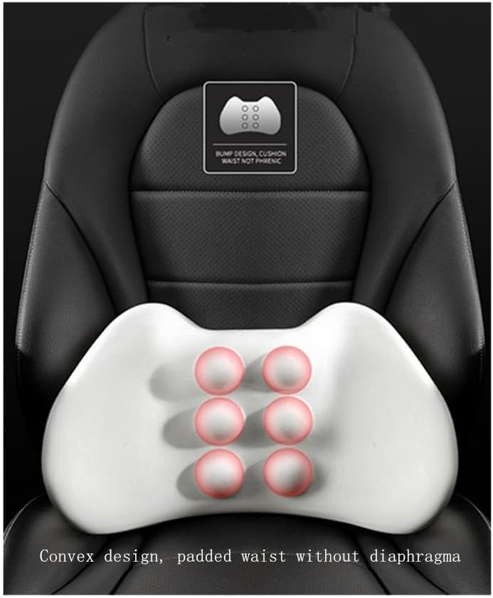 ZLOHPAE Cojín de espuma viscoelástica para asiento de automóvil, almohada de soporte de cintura para silla de oficina, alivio del dolor de espalda