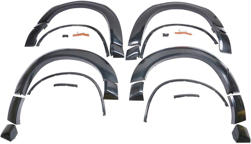 Defensas de guardabarros estilo demonio compatibles con modelos Dodge Challenger Hellcat 2015-2023, polipropileno negro sin pintar por IKON