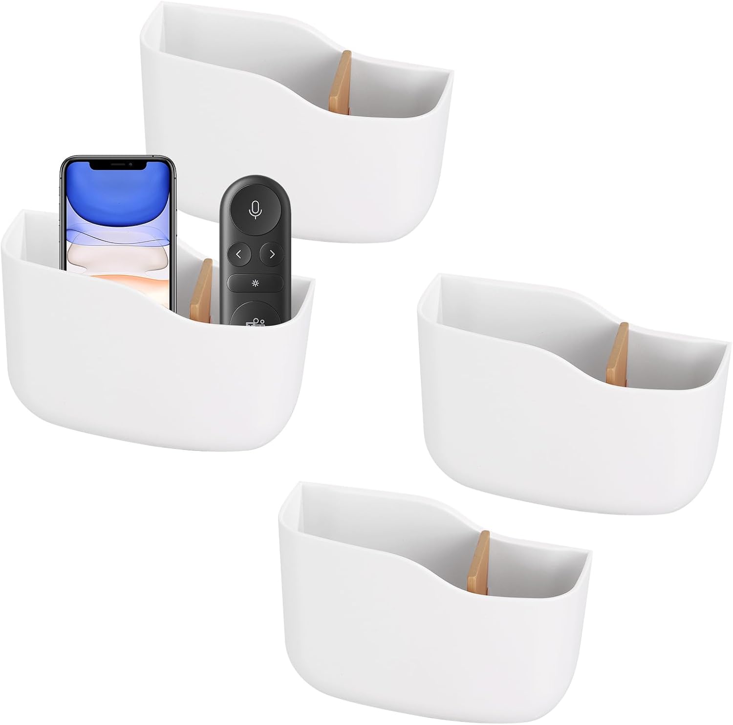 Paquete de 4 soportes de pared para control remoto, soporte universal para controlador, soporte para bolígrafo para pared, autoadhesivo, organizador