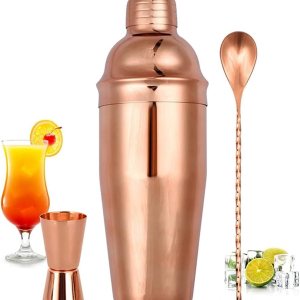 Cocktail Shaker Set, Bartender Kit, 6 Piece 25 Oz Shaker Set with Measuring Jigger – Built-in Bartender Strainer Cocktail Shaker Set, Bartender Kit, 6 Piece 25 Oz Shaker Set with Measuring Jigger – Built-in Bartender Strainer
