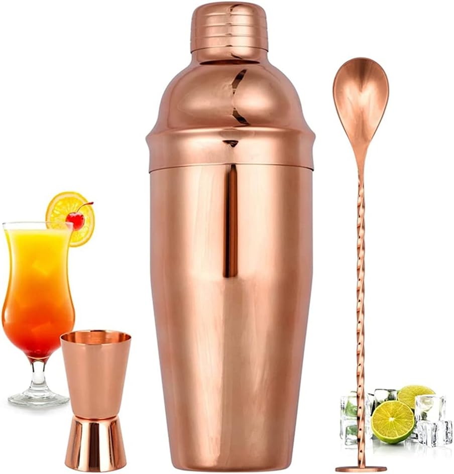Cocktail Shaker Set, Bartender Kit, 6 Piece 25 Oz Shaker Set with Measuring Jigger – Built-in Bartender Strainer
