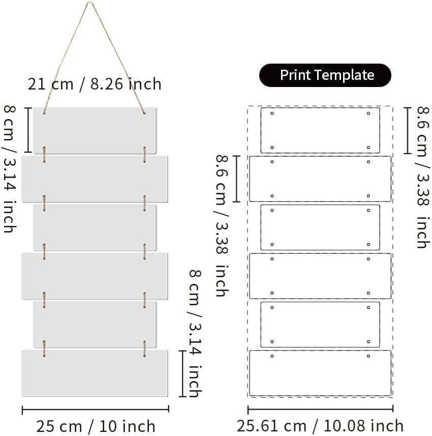 PYD Life 12 piezas de sublimación para colgar en la pared, blanco mixto, retangular, 3.14 x 8.3 pulgadas, 3.14 x 9.8 pulgadas, madera de MDF, marcos