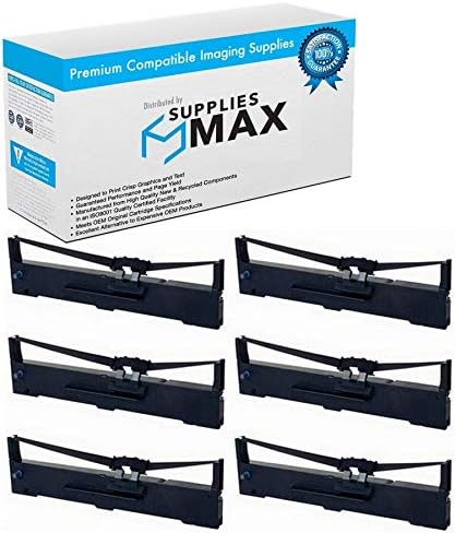 SuppliesMAX Repuesto compatible para cintas de impresora FX-890FX-890-IIFX-890-II-NTFX-890NFX-890AFX-890II-N negras (6PK) (60507)