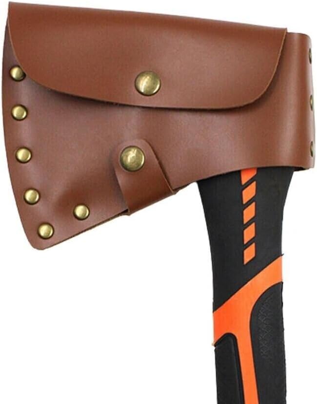 Funda de cuero para hacha, funda para cabeza de hacha, protector de hoja de hacha, funda de camping, 1 ud
