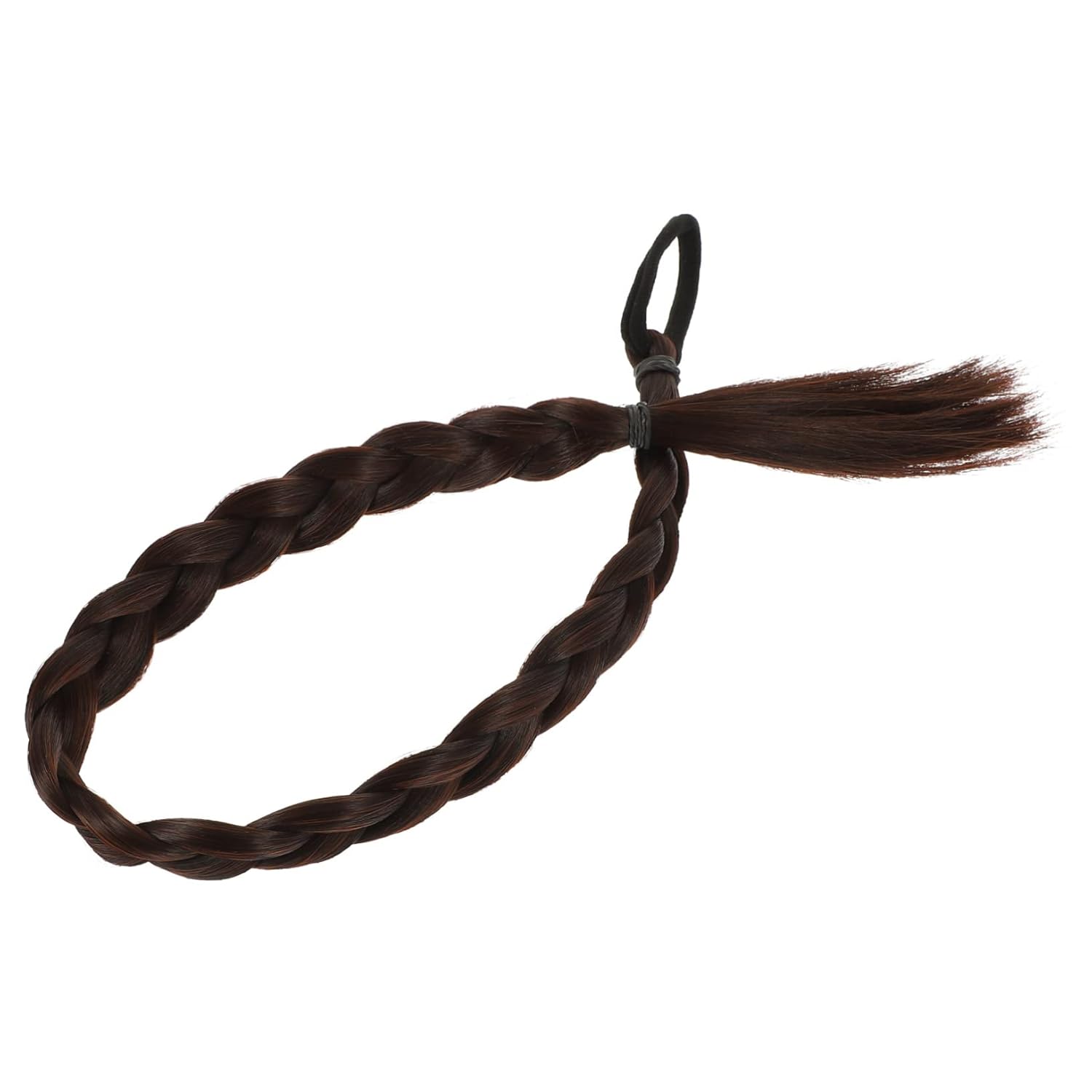 minkissy 5 piezas de cola de caballo falsa trenzada recta extensión de cola de caballo para mujeres, cola de caballo para mujeres negras, peluca de