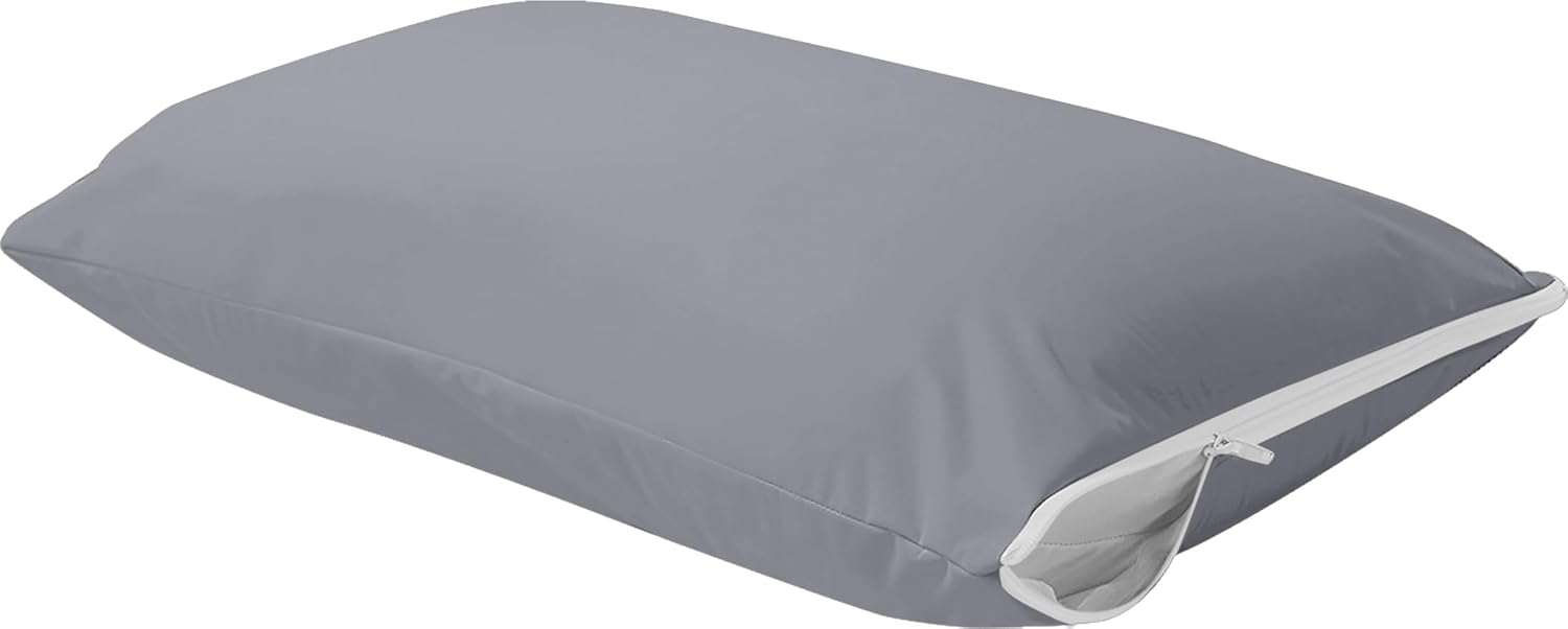 Utopia Bedding Protector de almohada impermeable con cremallera (paquete de 4) Queen Grey – Funda de almohada a prueba de chinches de 20 x 28
