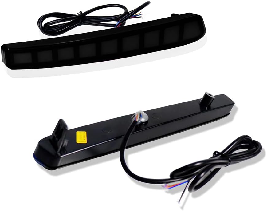 GTINTHEBOX Lente ahumada estilo rejilla LED parachoques trasero reflector luz freno secuencial señal de giro lámpara trasera compatible con Toyota