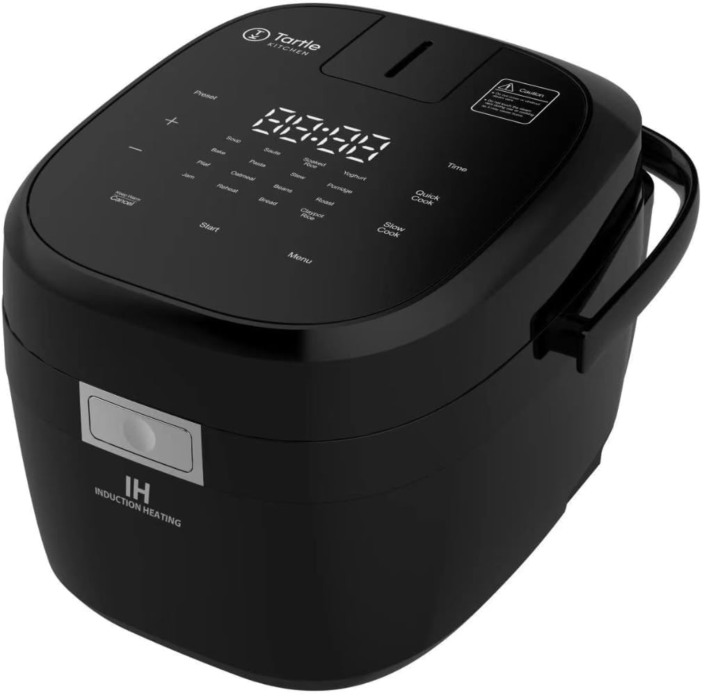 Tartle Kitchen IH103 – Olla arrocera y calentador de calor por inducción a presión, 6 tazas, estilo japonés, tecnología IH con vaporizador (1.5 L)