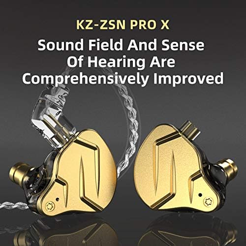 KZ ZSN Pro X – Auriculares intrauditivos 1BA con controlador dual 1DD con cable con cancelación de ruido con graves profundos estéreo con 3.5