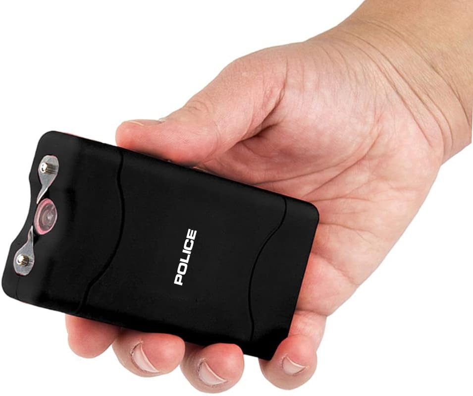 Police Stun Gun Burn Pepper Spray Combo Mujeres Hombres Autodefensa – 800 Negro