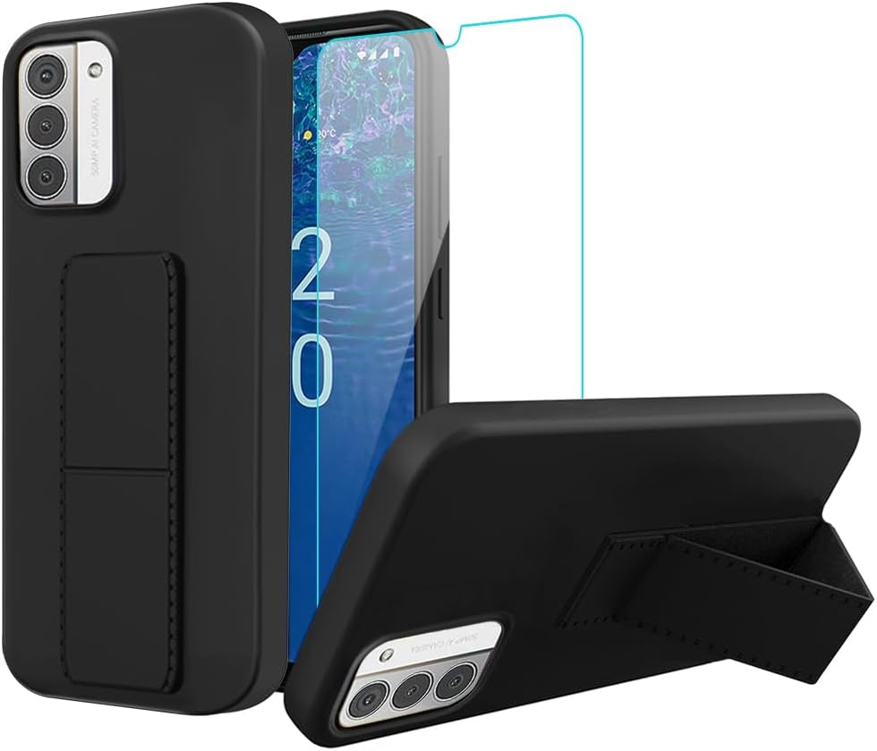 Funda para Nokia G310 5G  Nokia G42 5G Teléfono, Estuche De Soporte Con Protector De Pantalla De Vidrio Templado Ocultar Soporte Plegable Cubierta