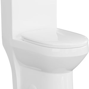 Inodoro compacto de una pieza de altura cómoda de 16.5 pulgadas con potente y sifónico doble descarga y MAP 35.27 oz, inodoros pequeños modernos Inodoro compacto de una pieza de altura cómoda de 16.5 pulgadas con potente y sifónico doble descarga y MAP 35.27 oz, inodoros pequeños modernos