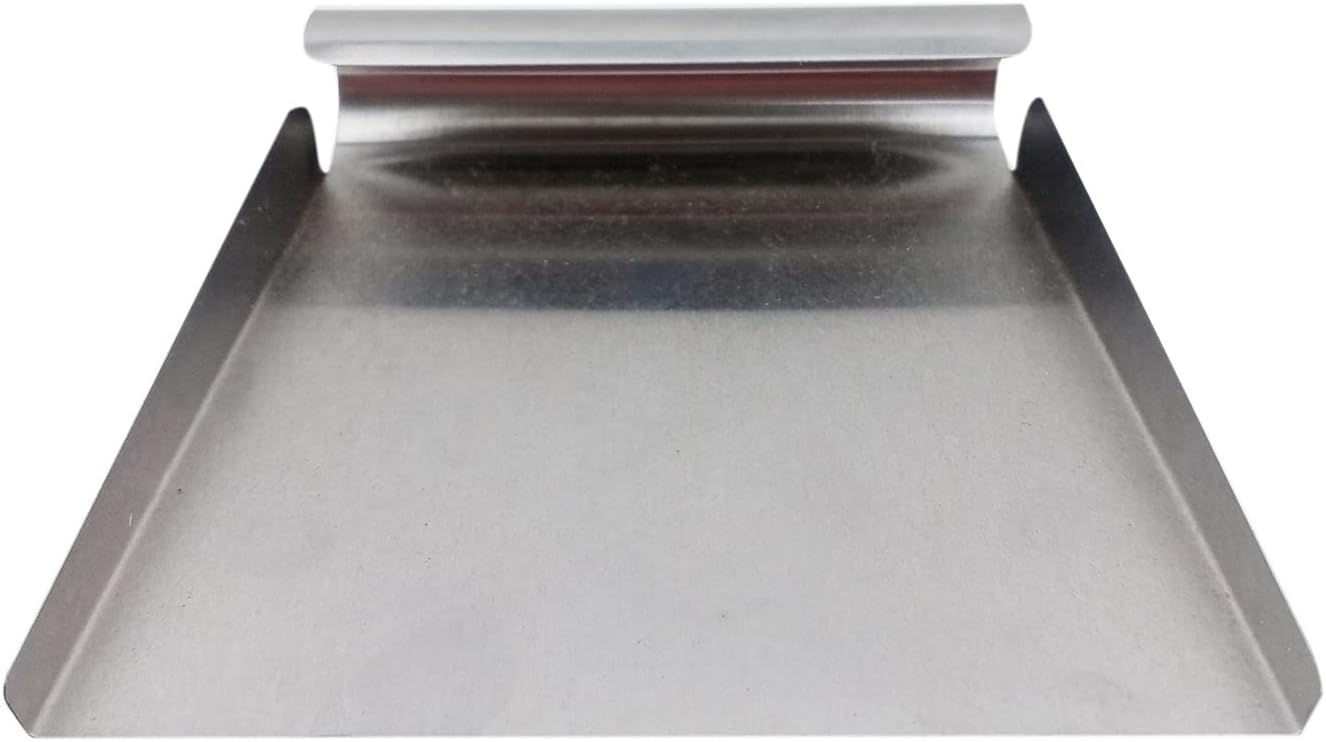 Cuchara de acero inoxidable para alimentos, cuchara cuadrada grande de una pieza con lados, cuchara de hielo de metal de 5.9 pulgadas, raspador de