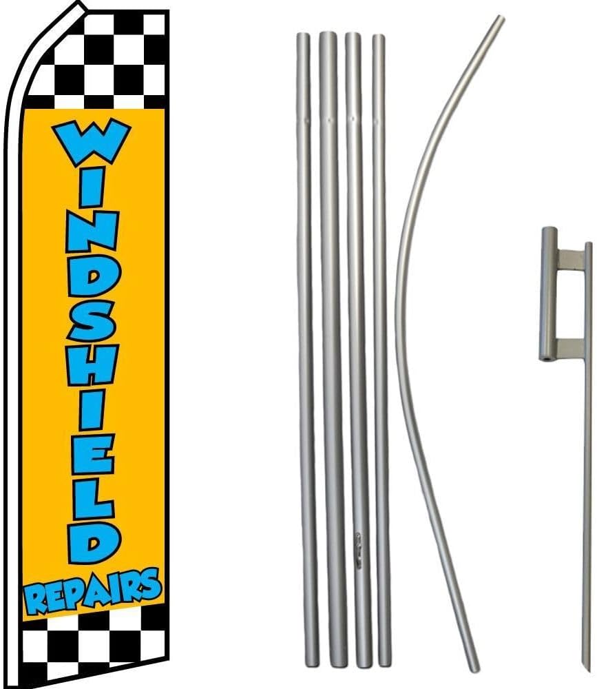 Premium Windshield RepairsSwooper Flag & 16ft Flagpole KitGround
